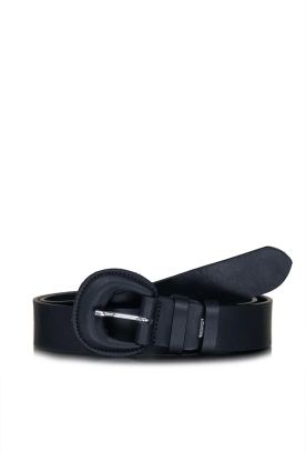 Depeche | Leather metallic belt Positano | black