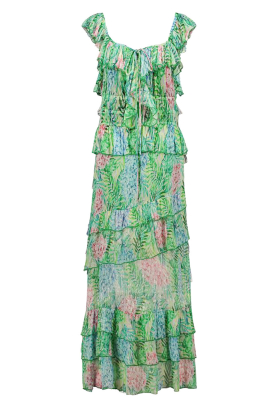 Ibana |Lurex maxi-jurk met print Danessa | groen