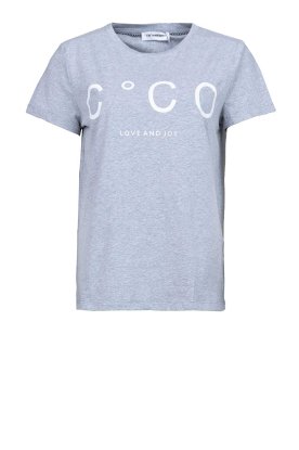 Co'Couture |T-shirt met logo Signature | grijs