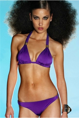 Reversible halter bikini Ultra Violet | Gold