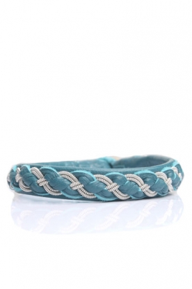 Leather Saami bracelet  | old green