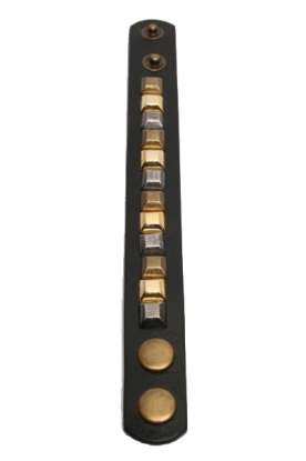 Leather bracelet With Studs | black
