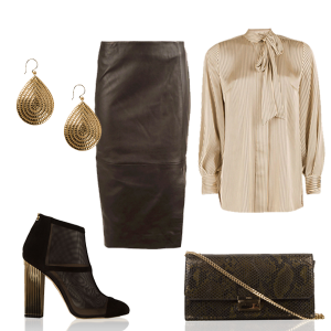 how-to-wear-the-golden-pussybow-blouse-night-out