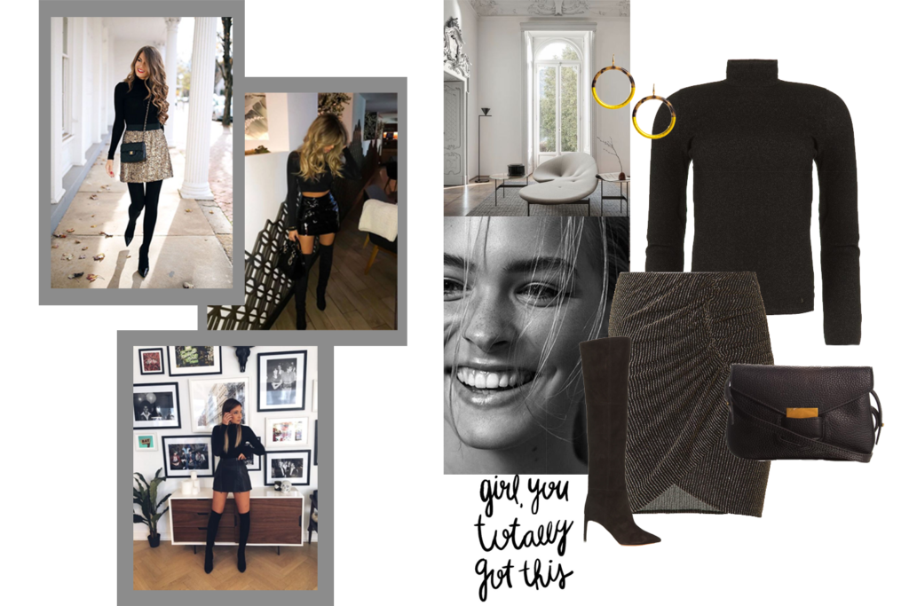 part-outfit-casual-look-lurex-skirt-turtleneck sweater