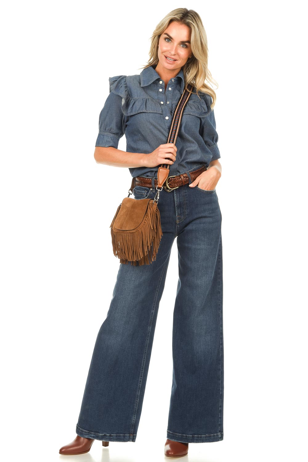 Wide leg jeans Kersee | blue | Tomorrow Denim | Little Soho