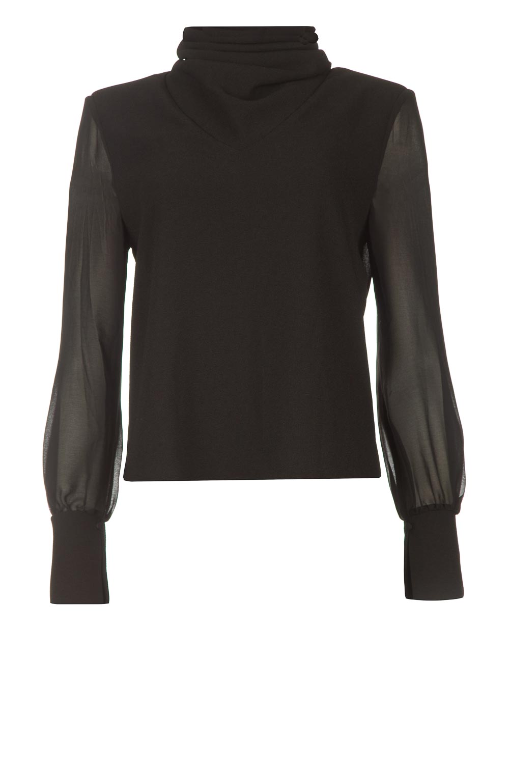 Top with transparent sleeves Raddix | black... | Dante6 | Little Soho