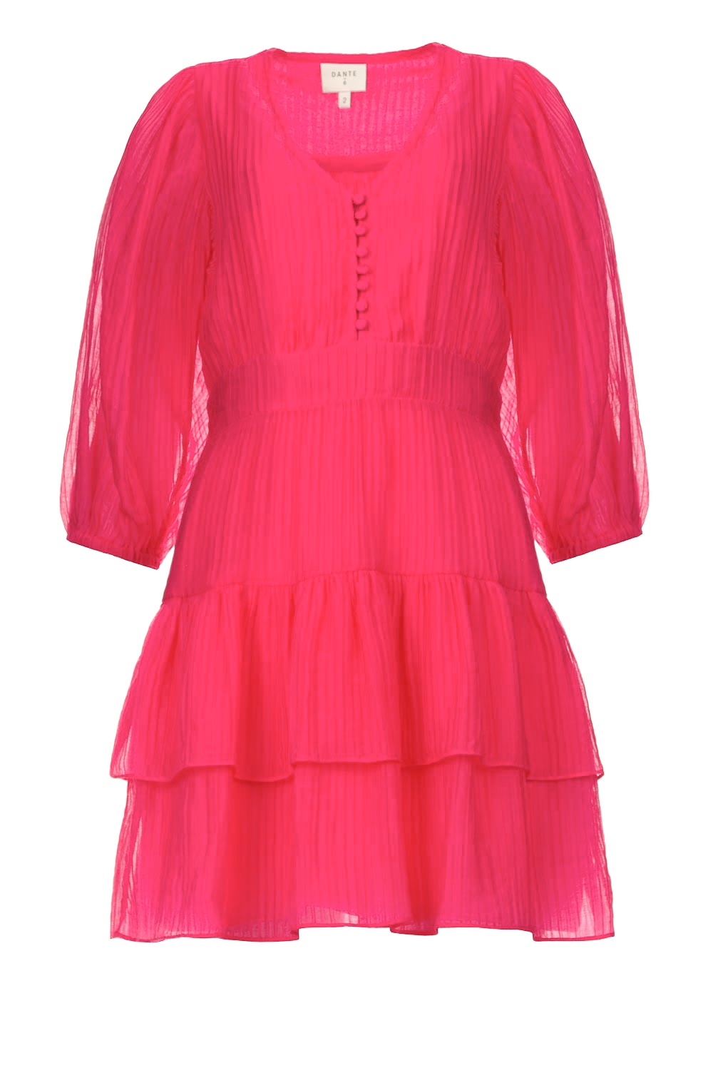 Jacquard dress with ruffles Lorraine | pink | Dante6 | Little Soho