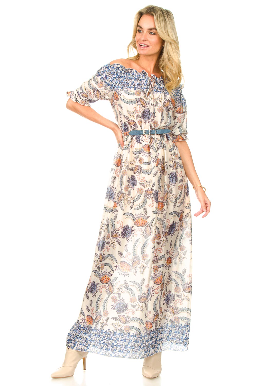 Maxi jurk met bloemenprint main image 1
