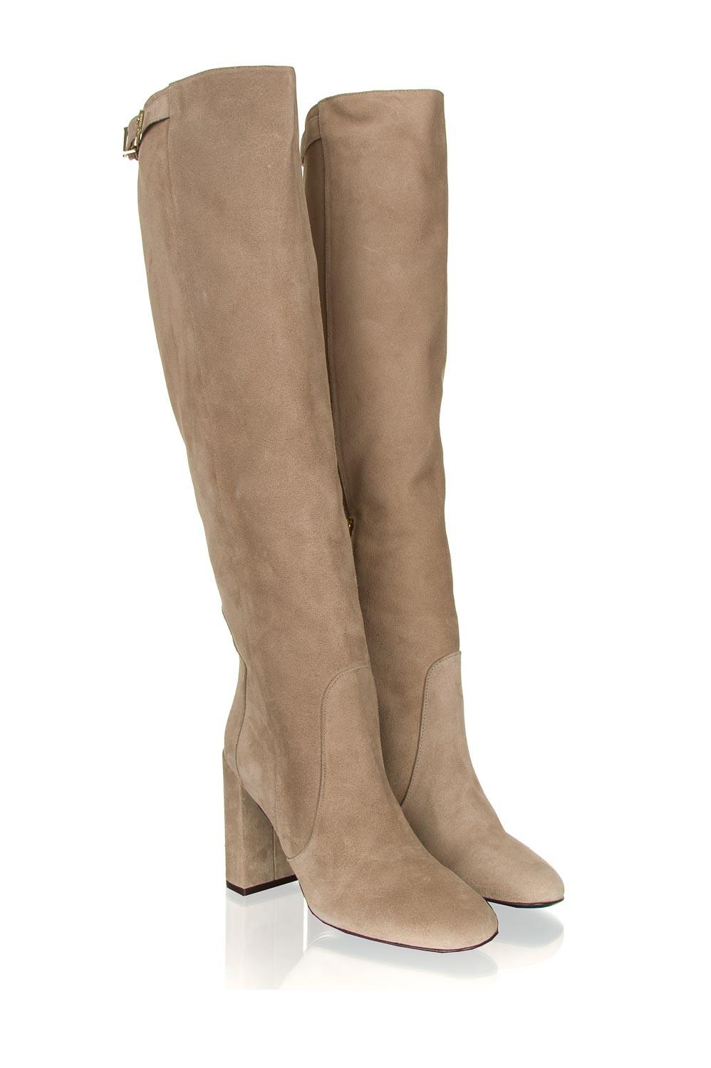 Suède knielaarzen Sarella | beige | Patrizia Pepe | Little Soho