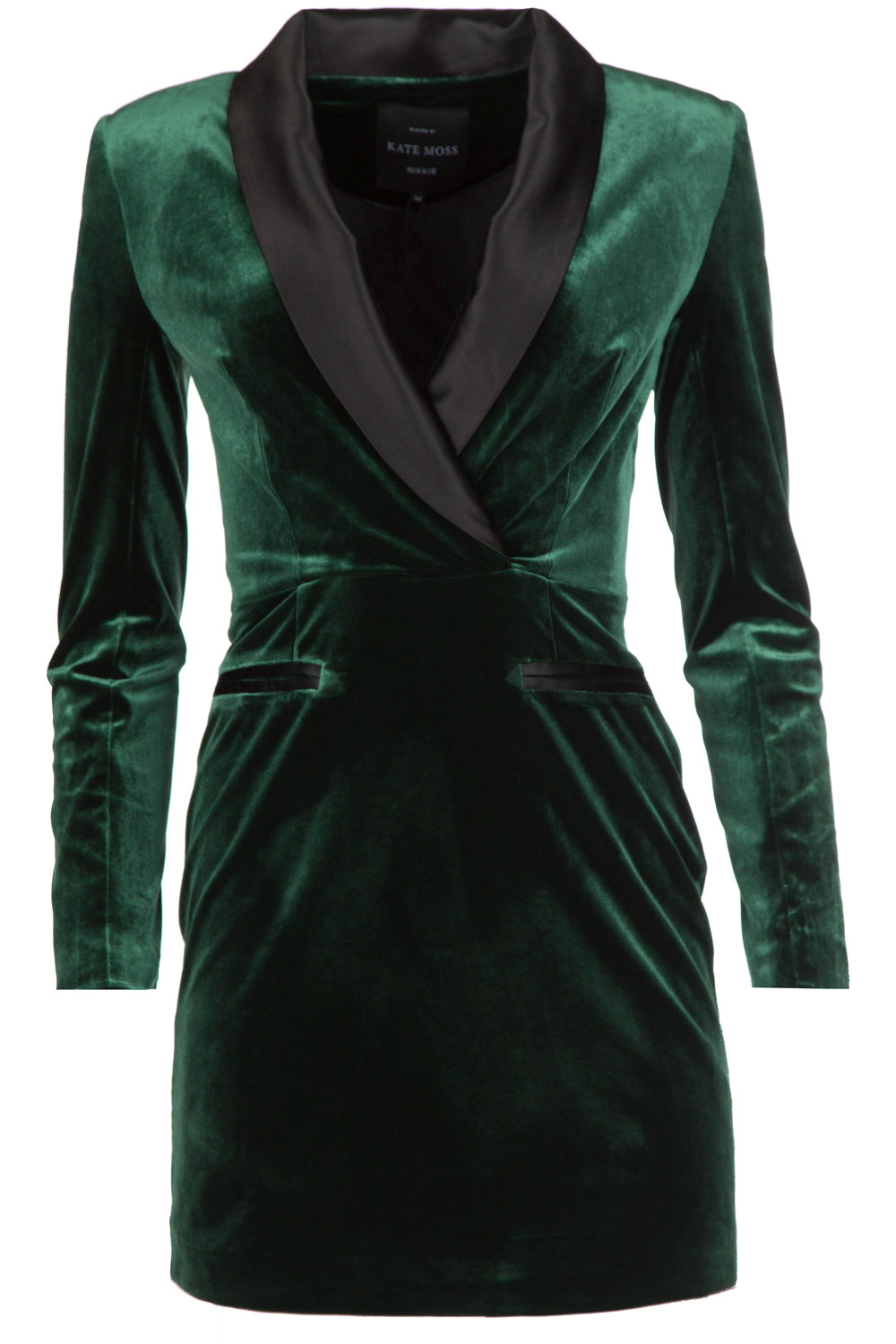 Velvet blazer dress Lola | dark green ...