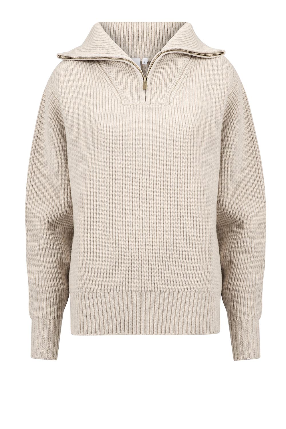 Gebreide zip-up trui Anais | Sand | Knit-ted | Little Soho