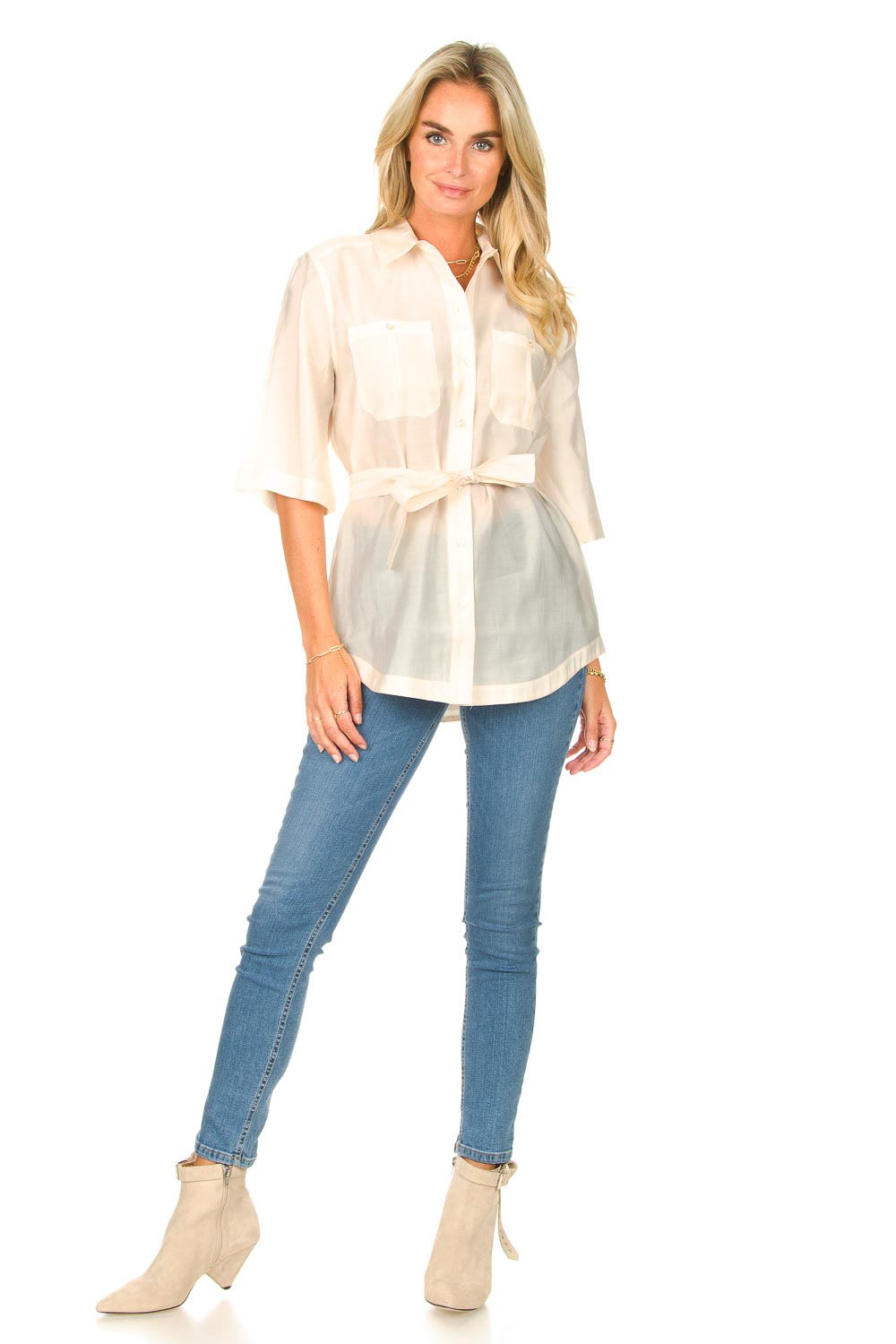 Look Lange blouse met strikceintuur Radical