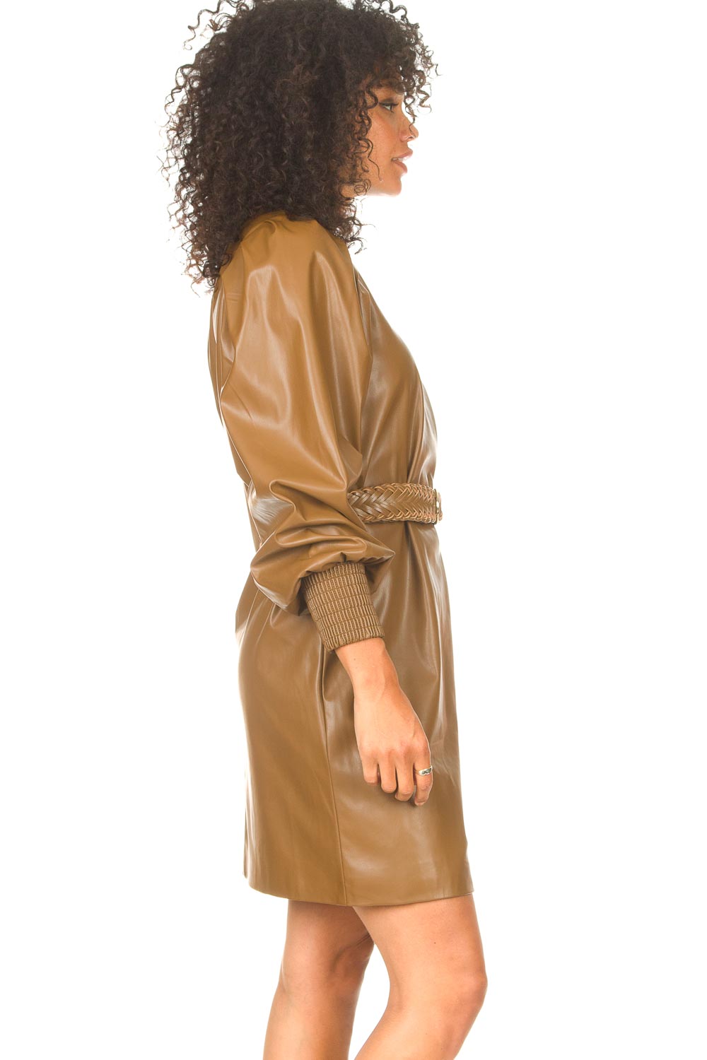 Faux leather dress Ancilla | camel... | Kocca | Little Soho
