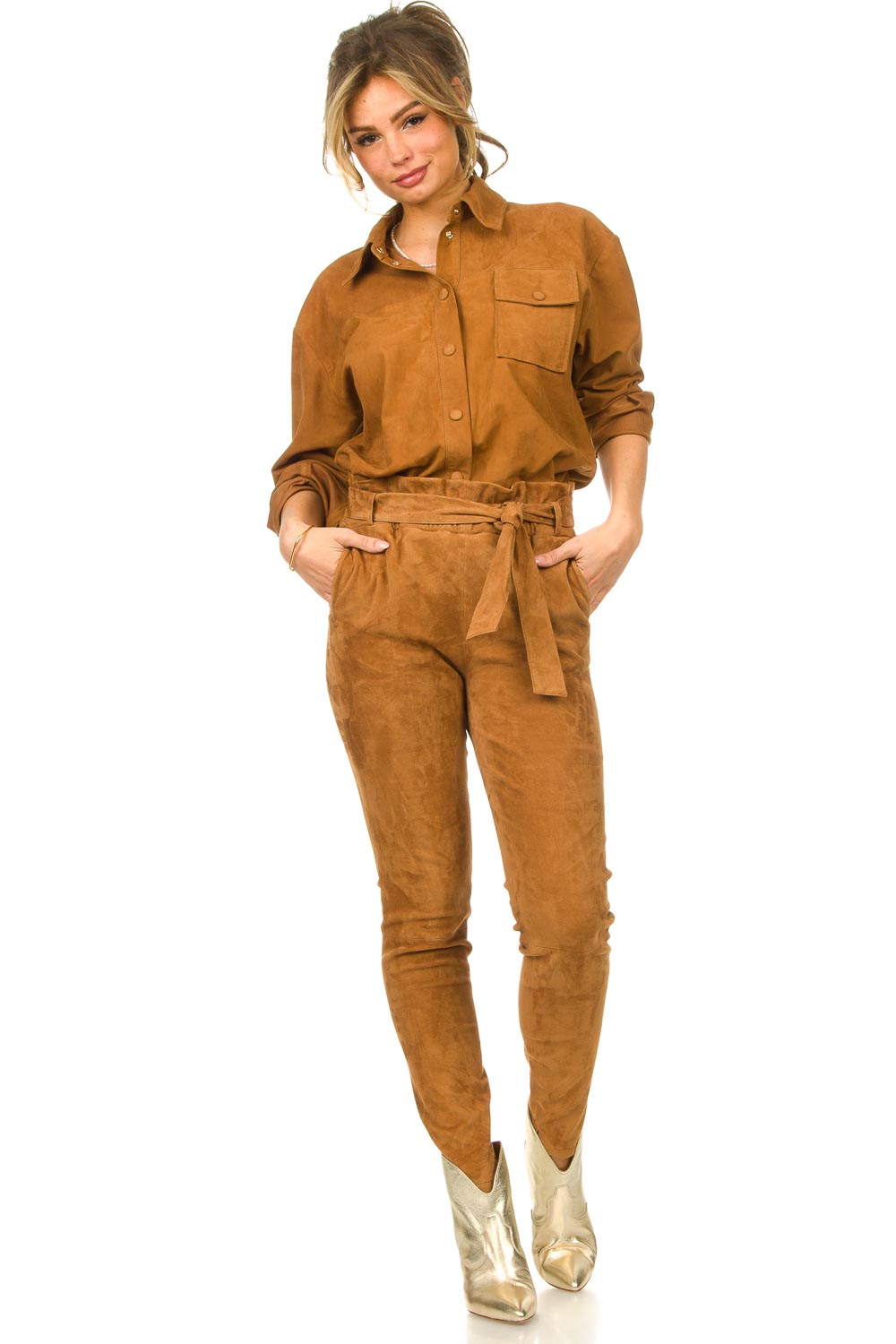 Look Lambskin suede blouse Angelini