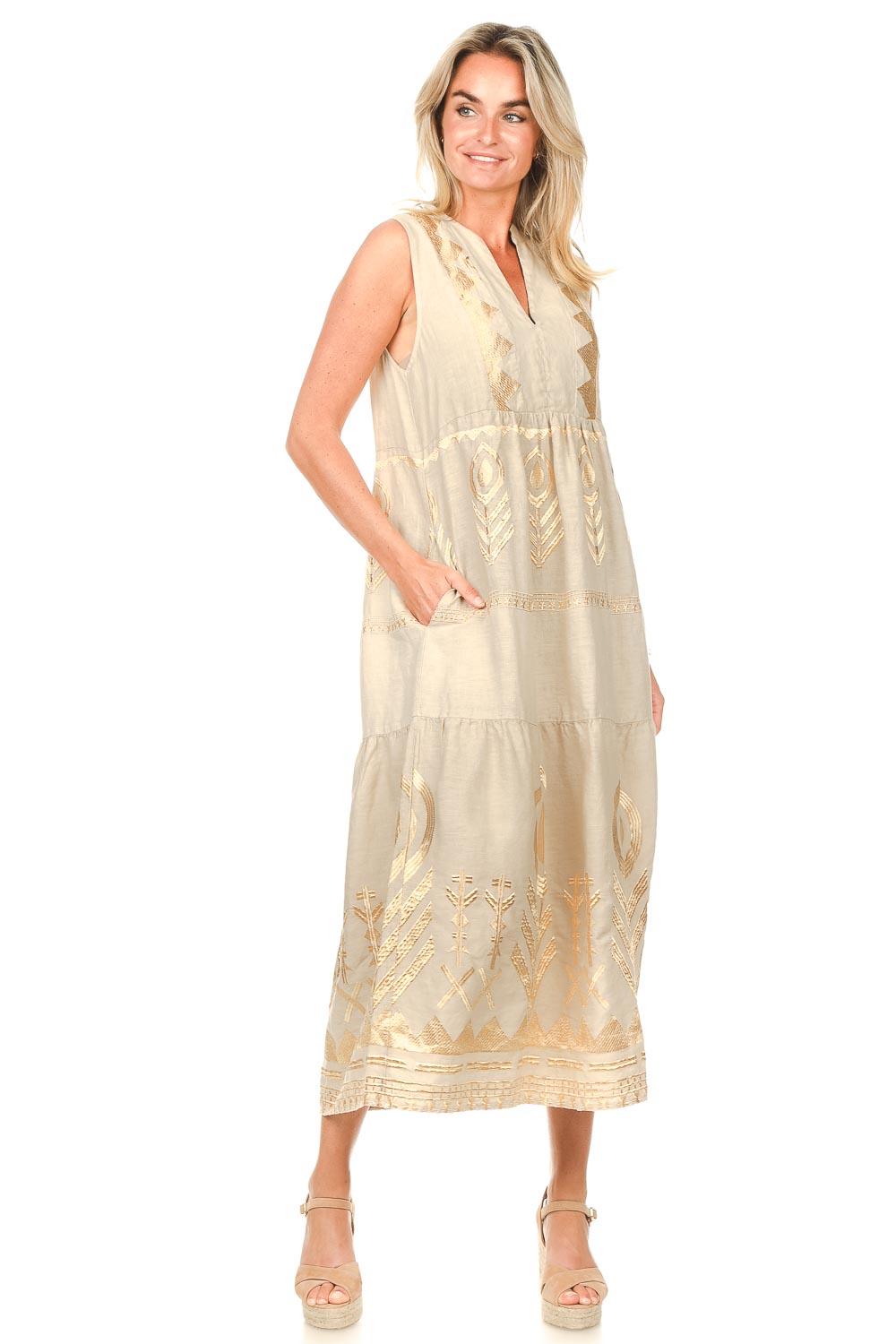 Look Maxi dress with embroideries Aleya