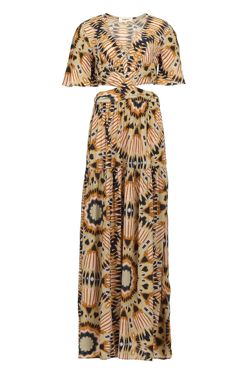 knee length dresses for ladies Ba&sh Wasta Long strappy Dress Pink and Chocolate main image 0