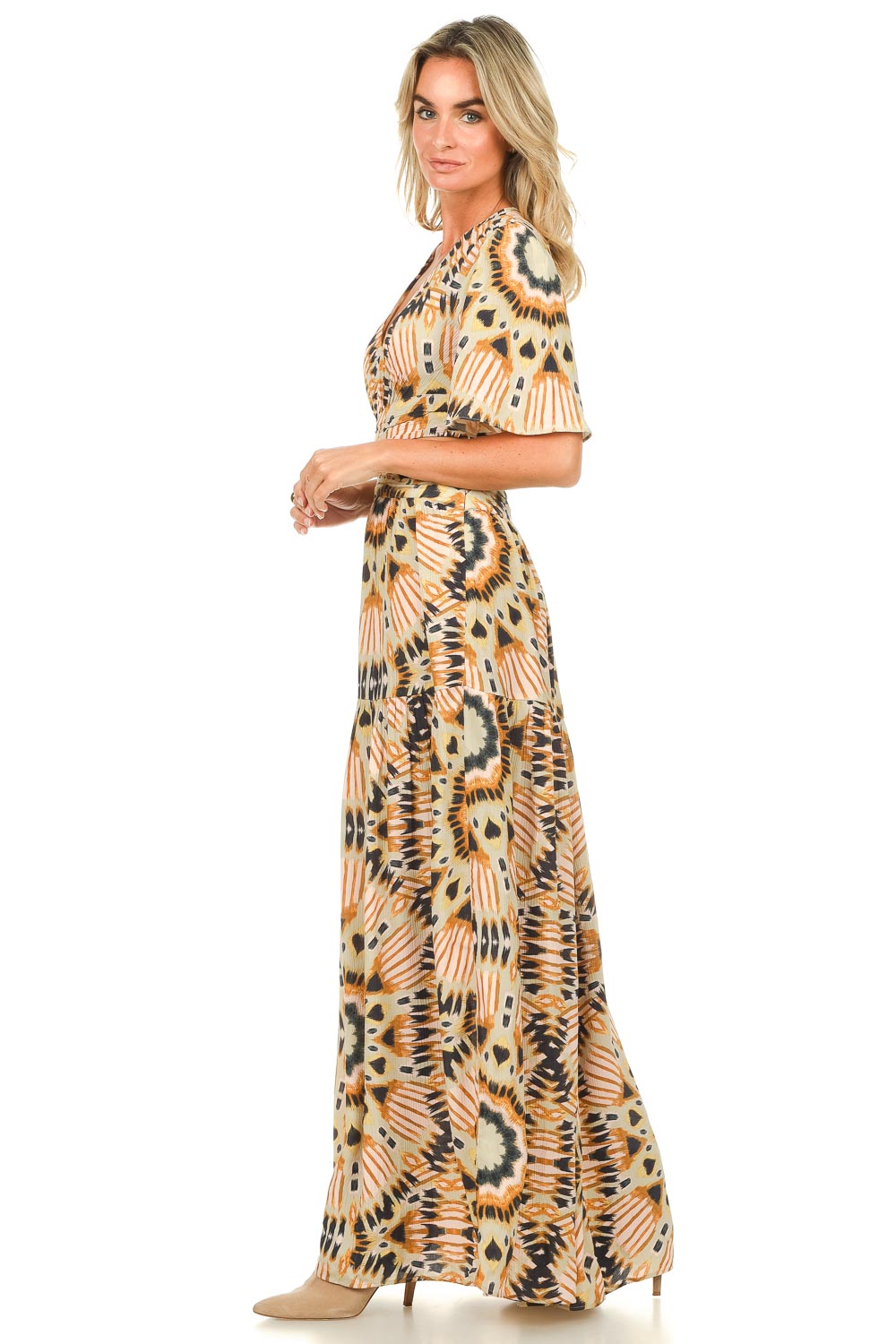 Maxi dress with cut-out detail Candy | beige... | ba&sh | Little Soho