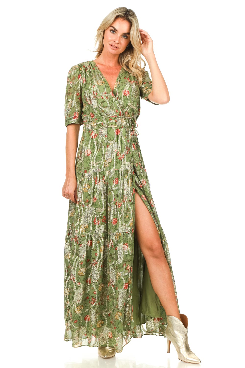 Floral printed maxi dress Ruby | green... | ba&sh | Little Soho