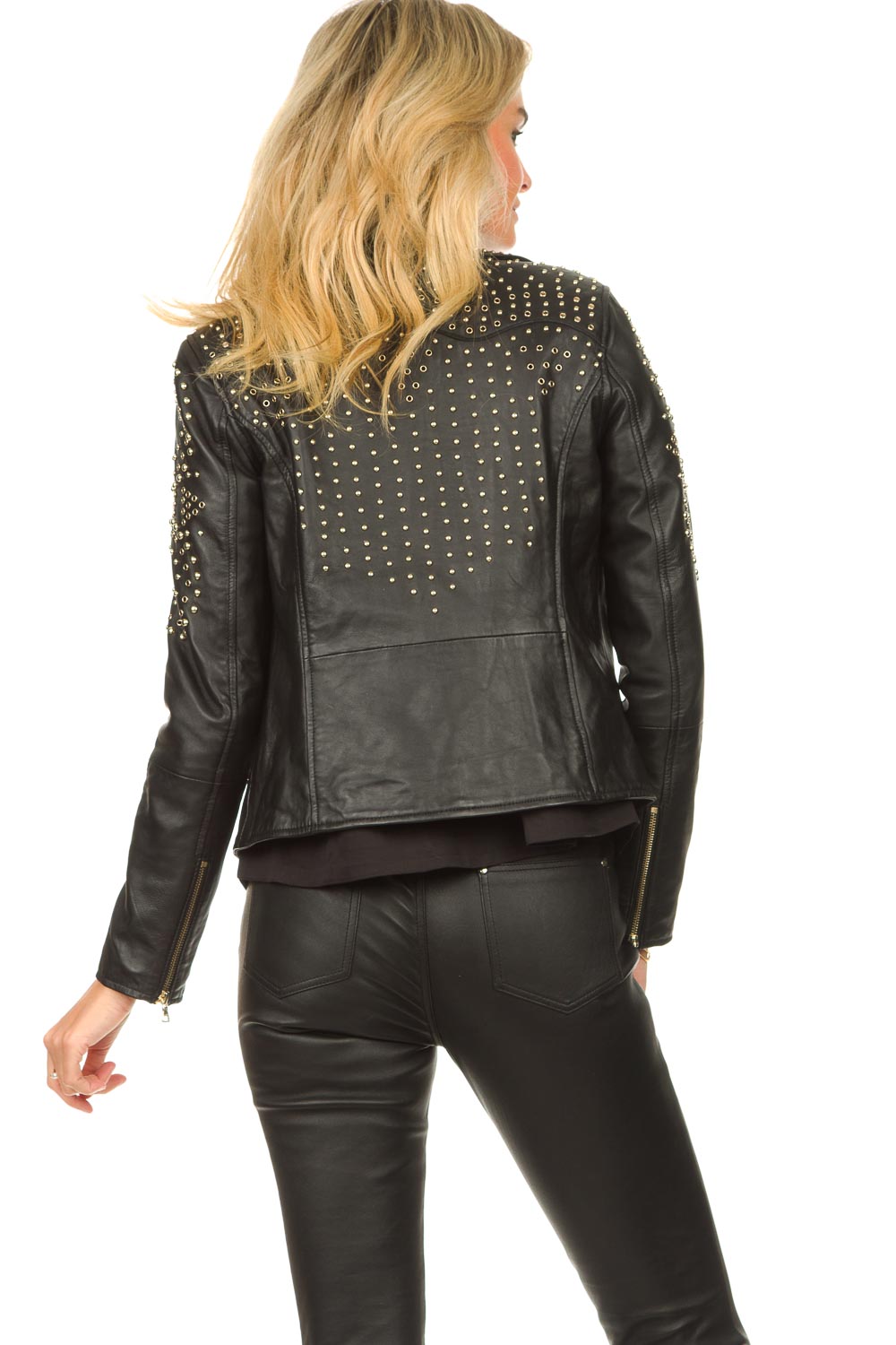Biker jacket with studs Beylee | black | Ibana | Little Soho