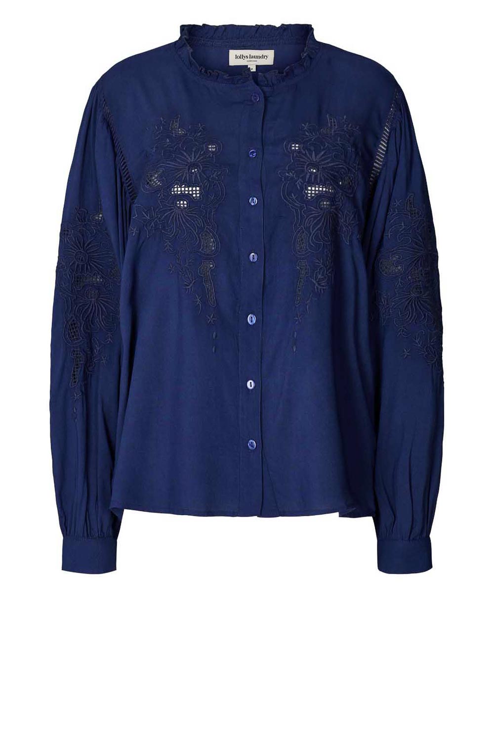 Lollys Laundry Broderie blouse Valentina donkerblauw