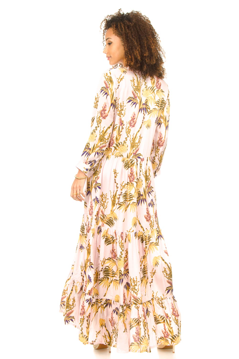 Maxi-dress with flower print Nee | pink... | Lollys Laundry | Little Soho