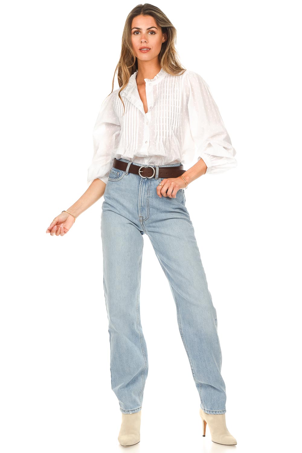 Look Pleated broderie blouse Balu