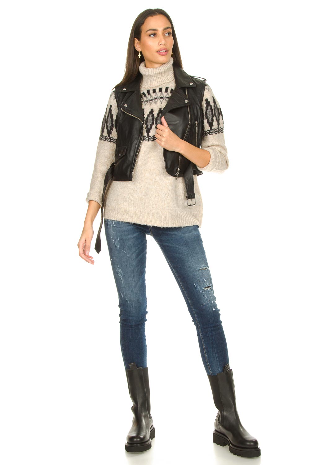 Look Leather waistcoat Moon