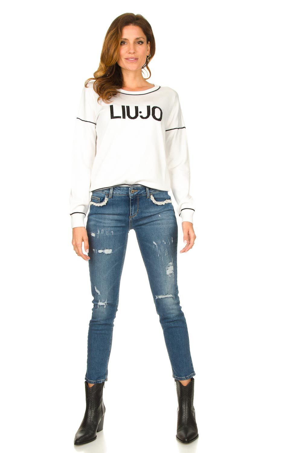 Look Jeans with pearls Flavia