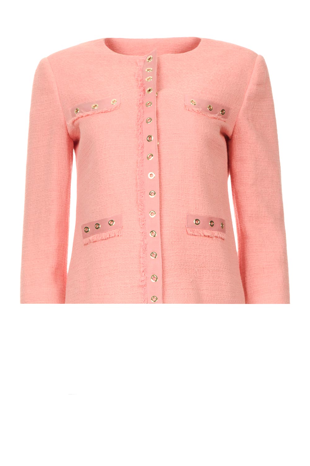 Bouclé jacket with ring details Vick | pink | Liu Jo
