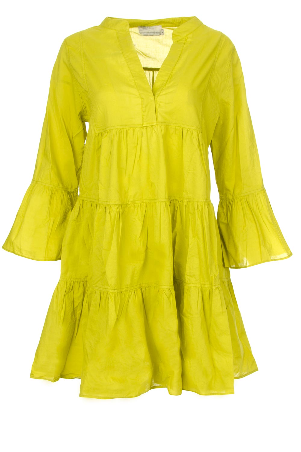 Cotton dress with ruffles Hague | green... | Devotion | Little Soho