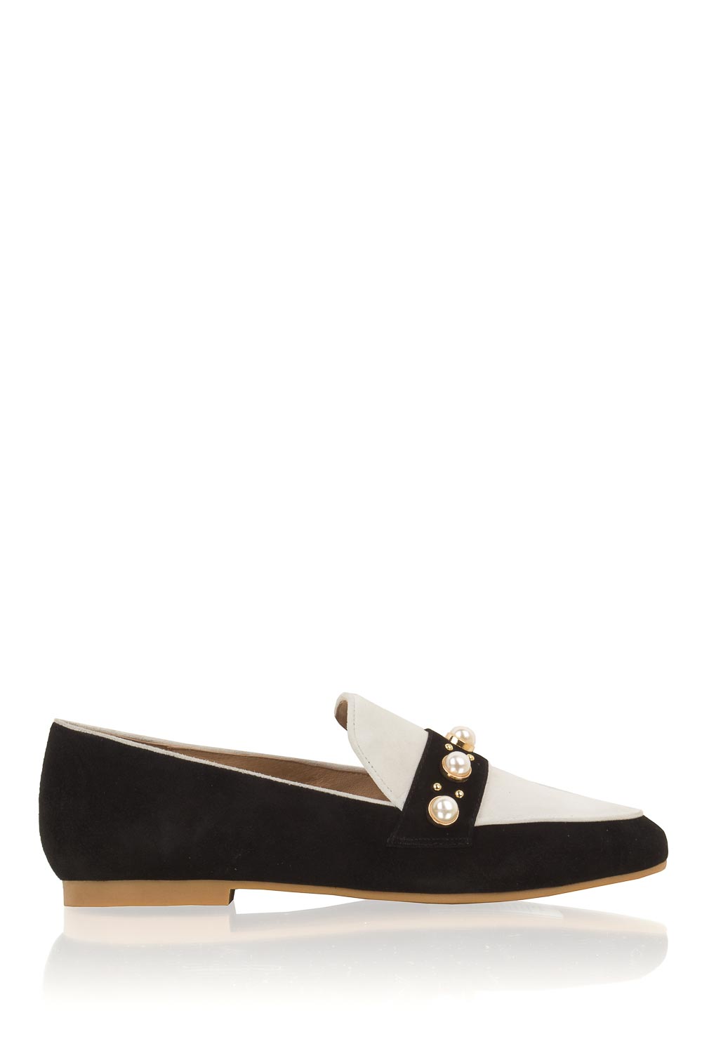 Suede loafers Pistou | zwartwit | Essentiel Antwerp | Little Soho