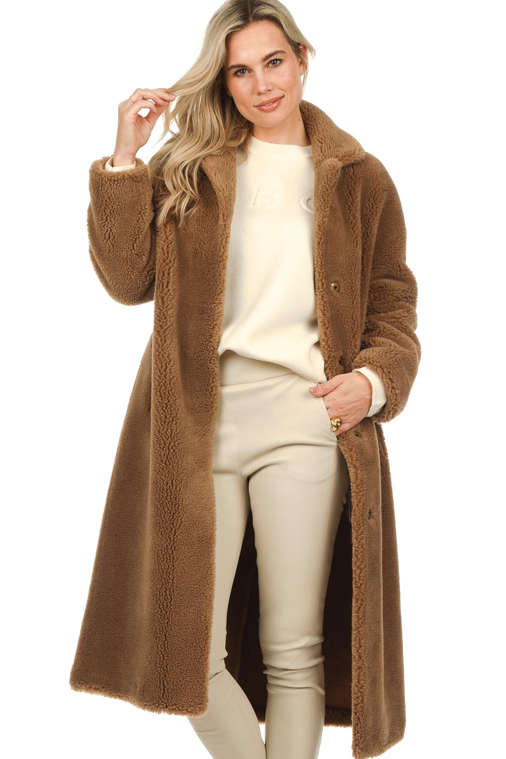 Reversible teddy coat Florance | camel | STUDIO AR | Little Soho