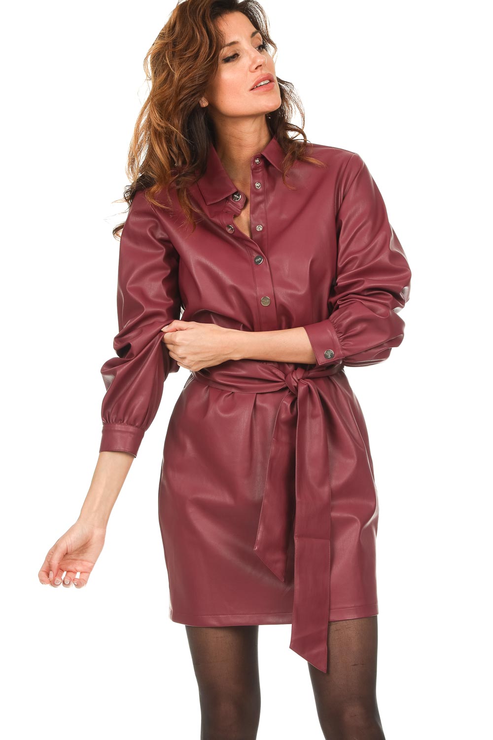 Faux leather dress Scarlet | bordeaux... | Liu Jo | Little Soho Faux leather dress Scarlet | bordeaux... | Liu Jo | Little Soho