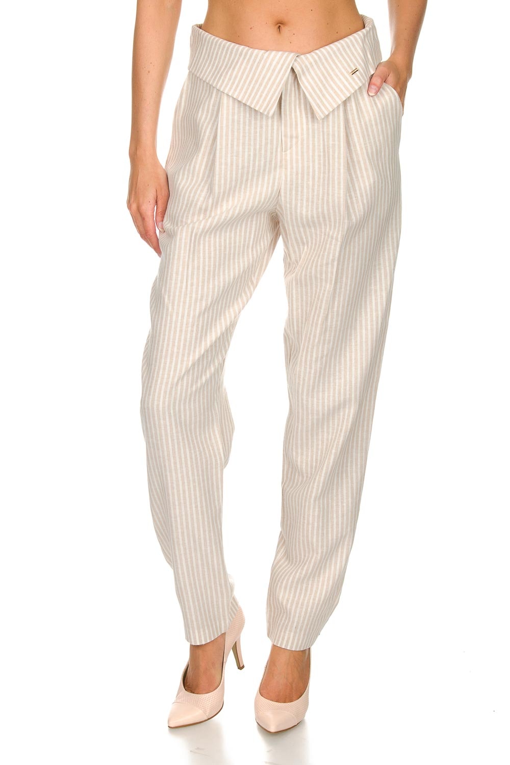 Gestreepte broek Bliss | beige | Fracomina | Little Soho