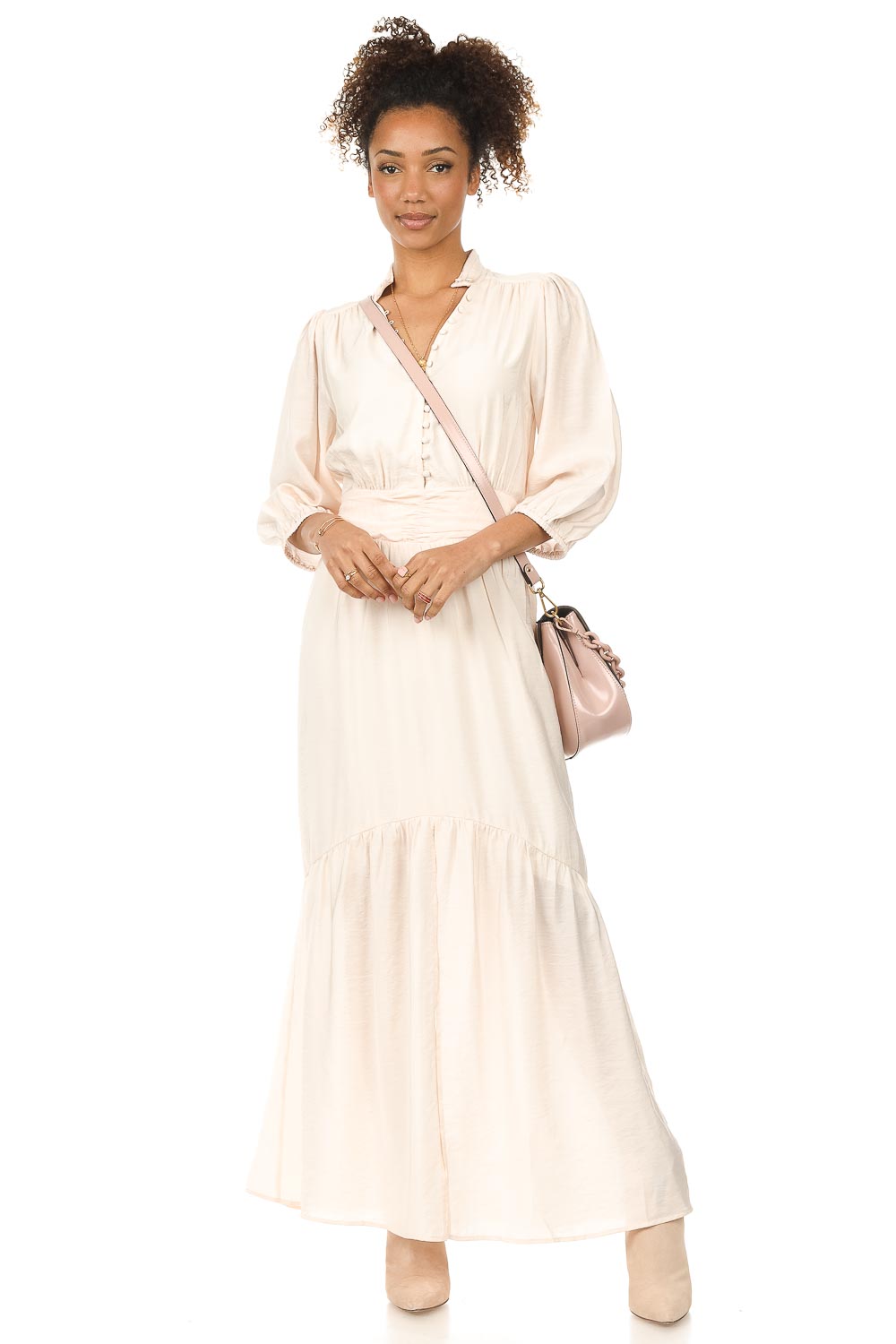 Maxi-jurk met split Nince | naturel | Dante6 | Little Soho