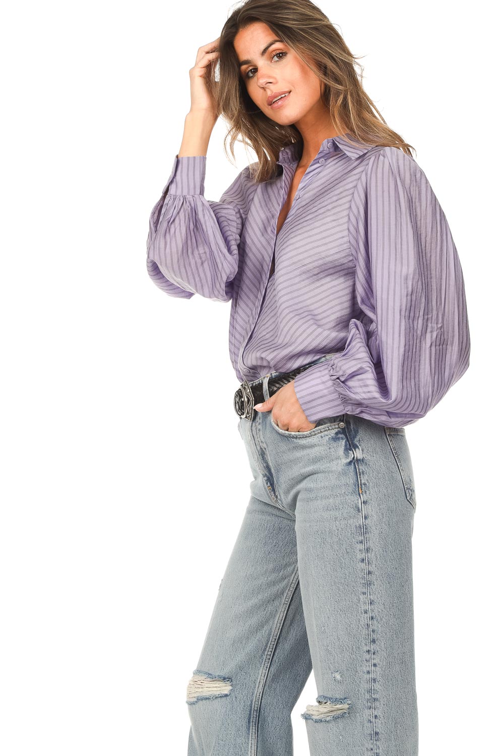Striped blouse Kendall | lilac | Freebird | Little Soho