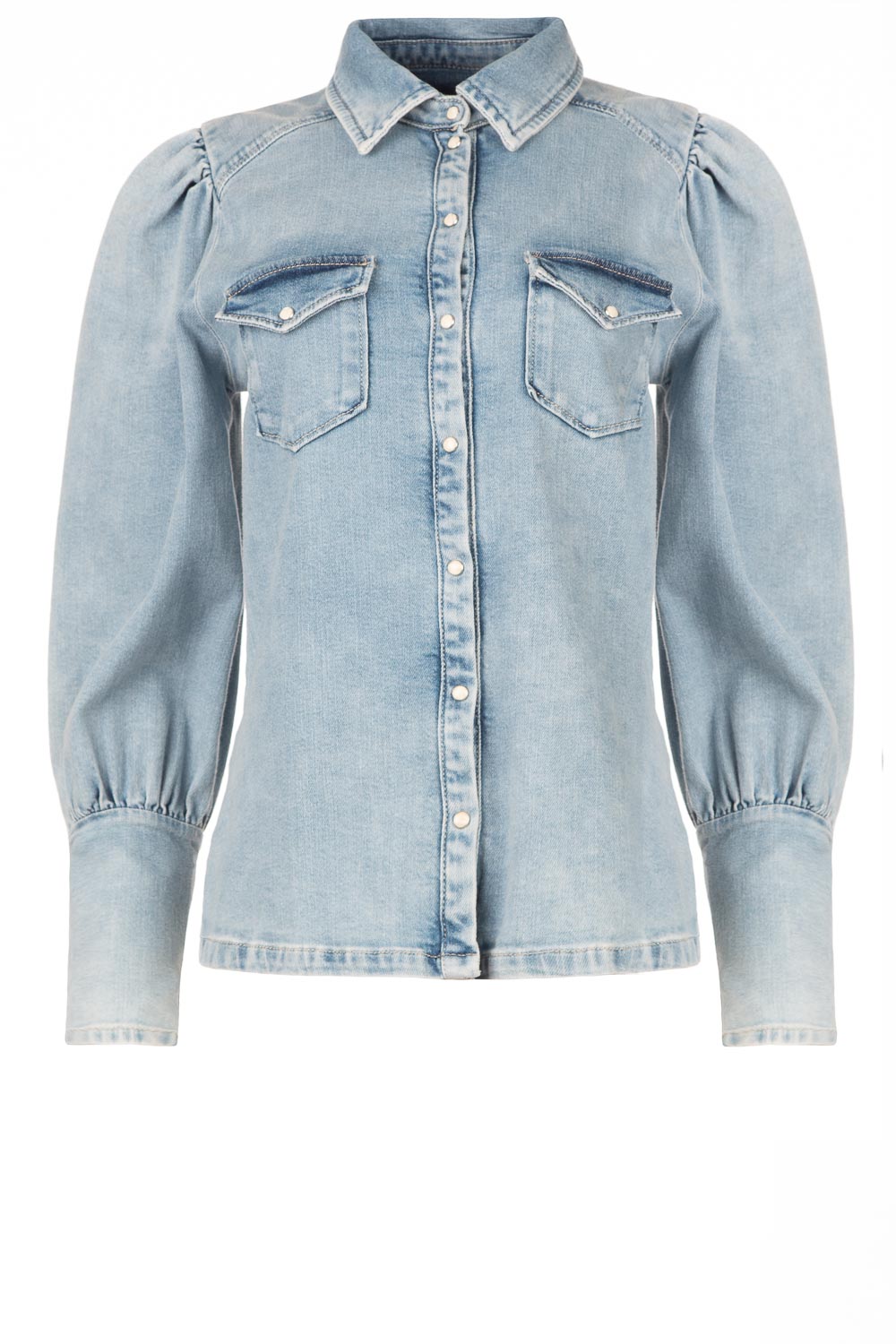 Denim stretch blouse Bjorna | blue | Dante 6 | Little Soho