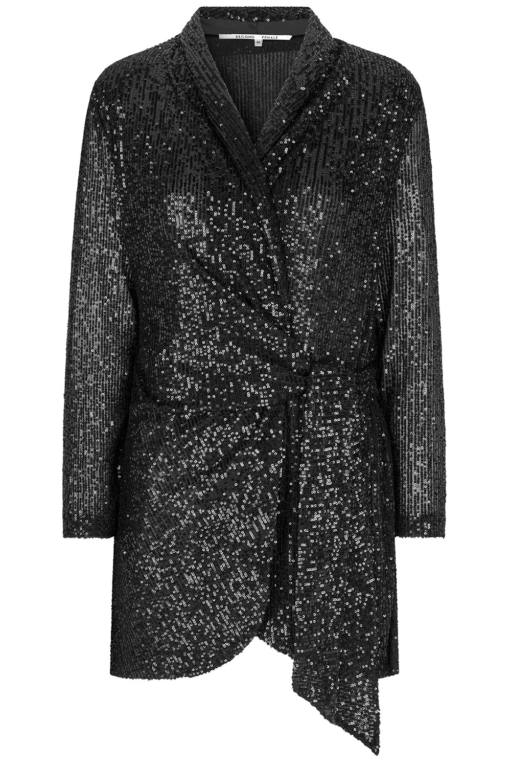 Wrap dress with sequins Shine on | black... | Second Female | Little Soho