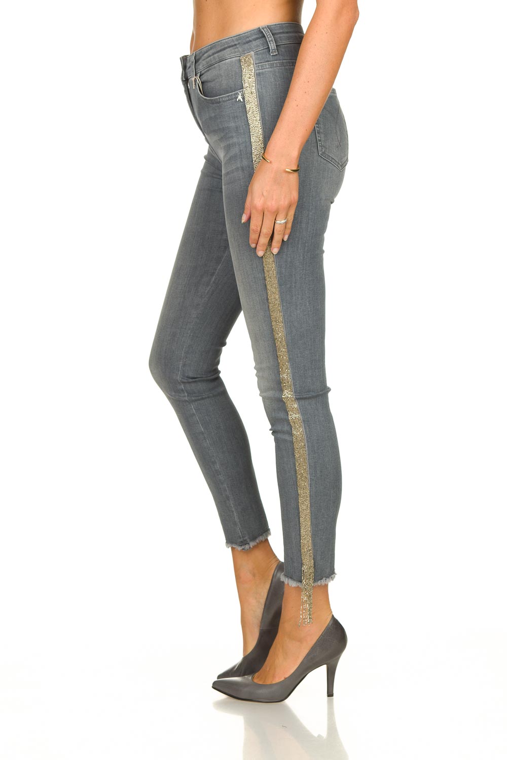 Jeans met glitter Quinty | grijs | Patrizia Pepe | Little Soho