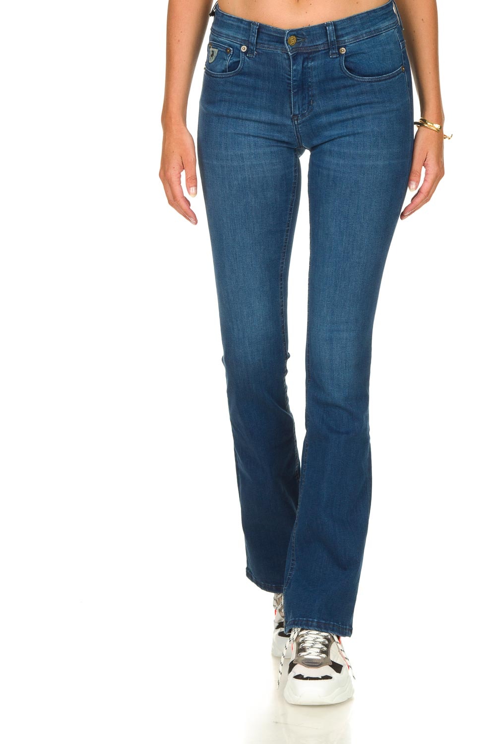 L34 Flared jeans Melrose - Leia teal 