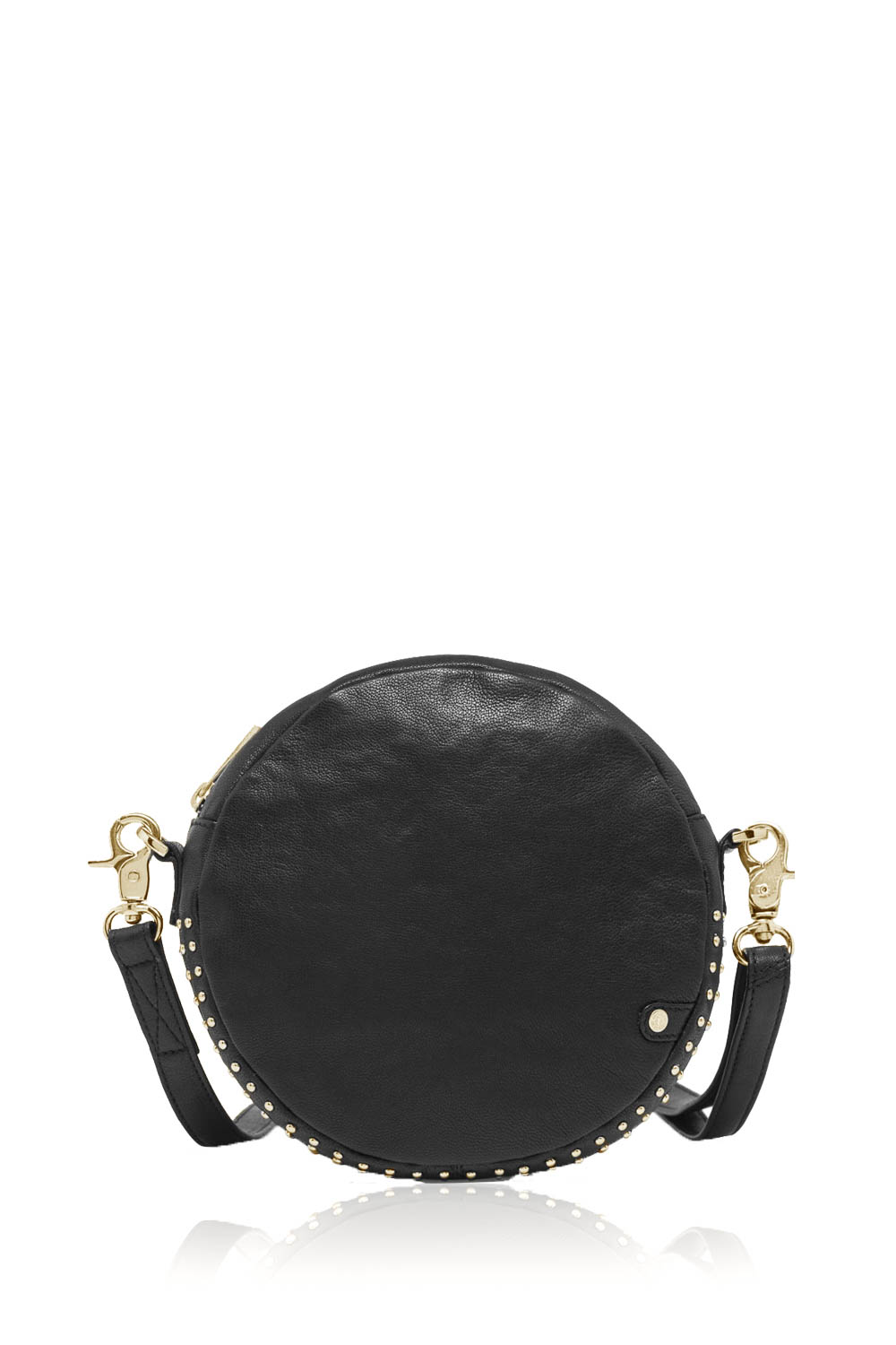 Round shoulder bag with studs Lana | black