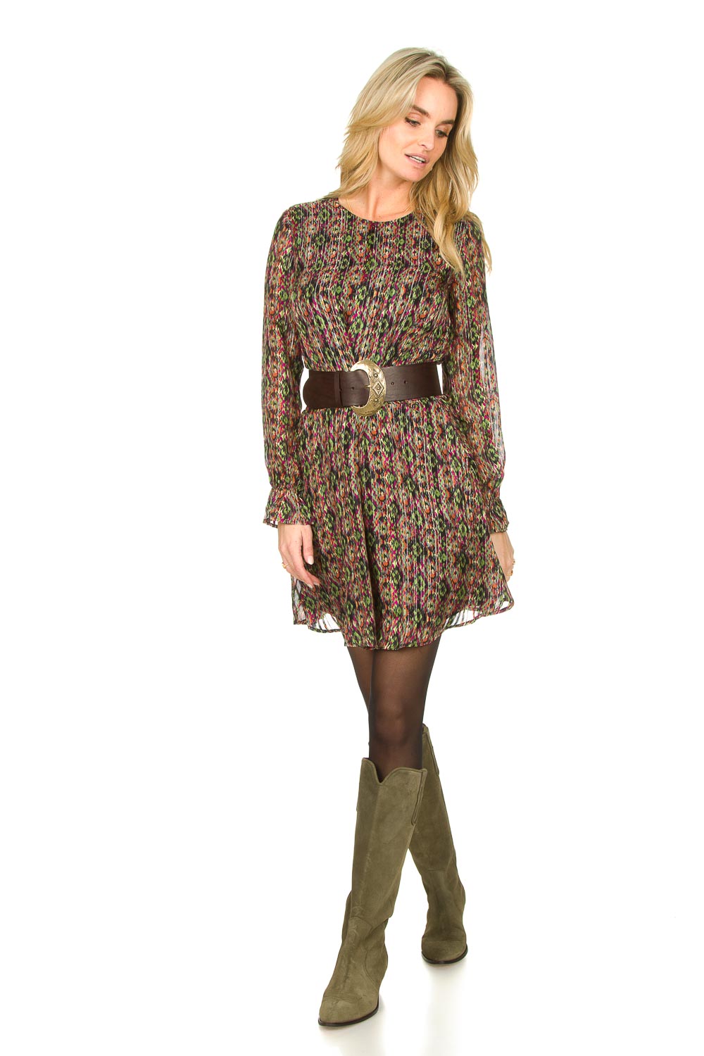 Look Lurex print dress Frida