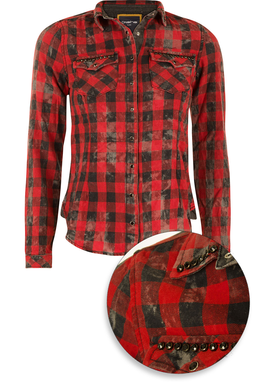 Ongekend Geruite blouse met studs Dory | rood | Dishe Jeans | Little Soho NB-98