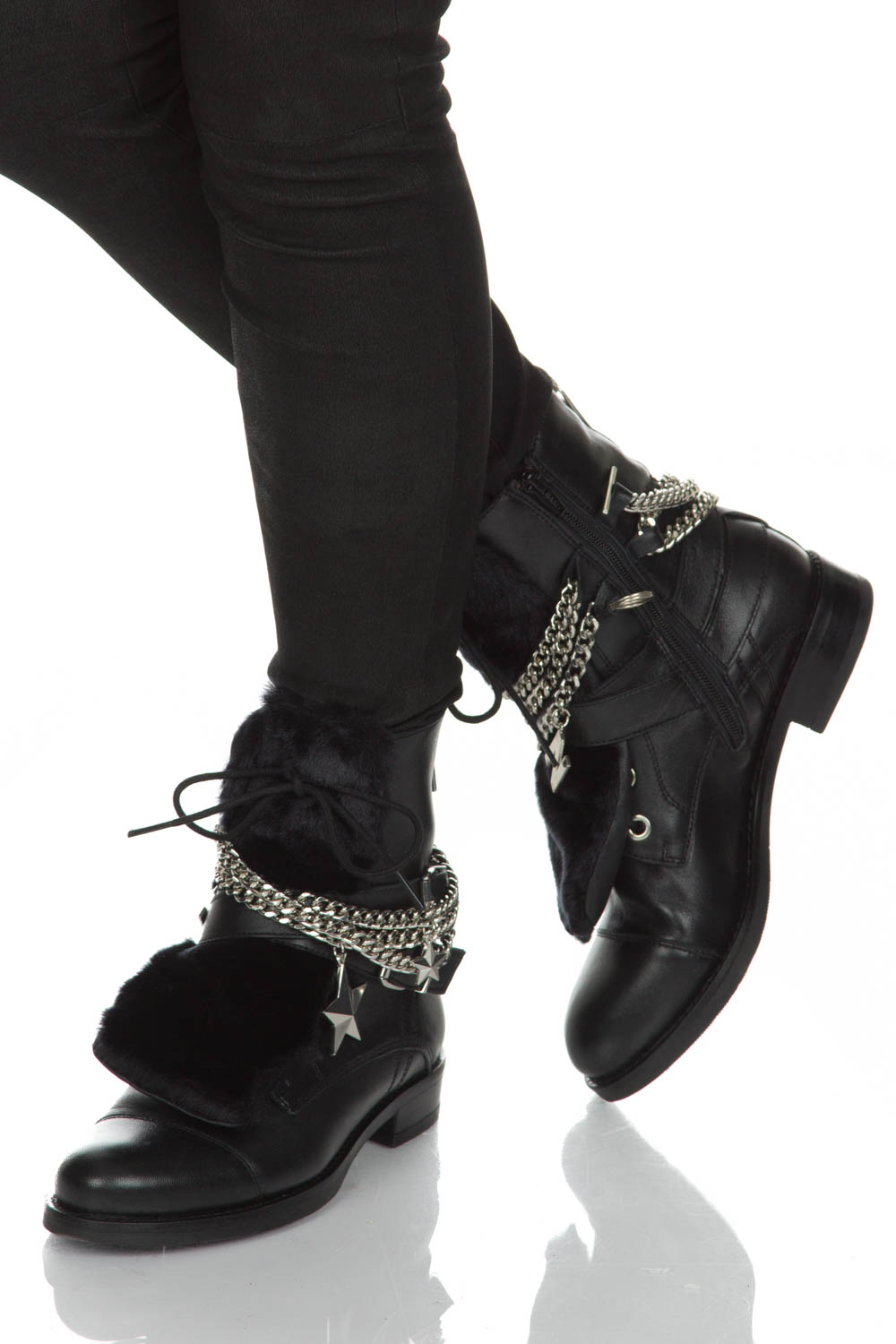 nikkie embellished strap boots