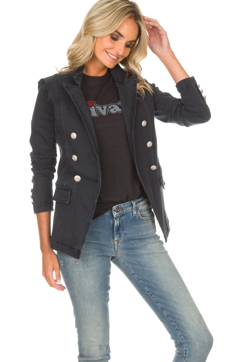 Denim blazer Reba | grey | Hunkydory | Little Soho