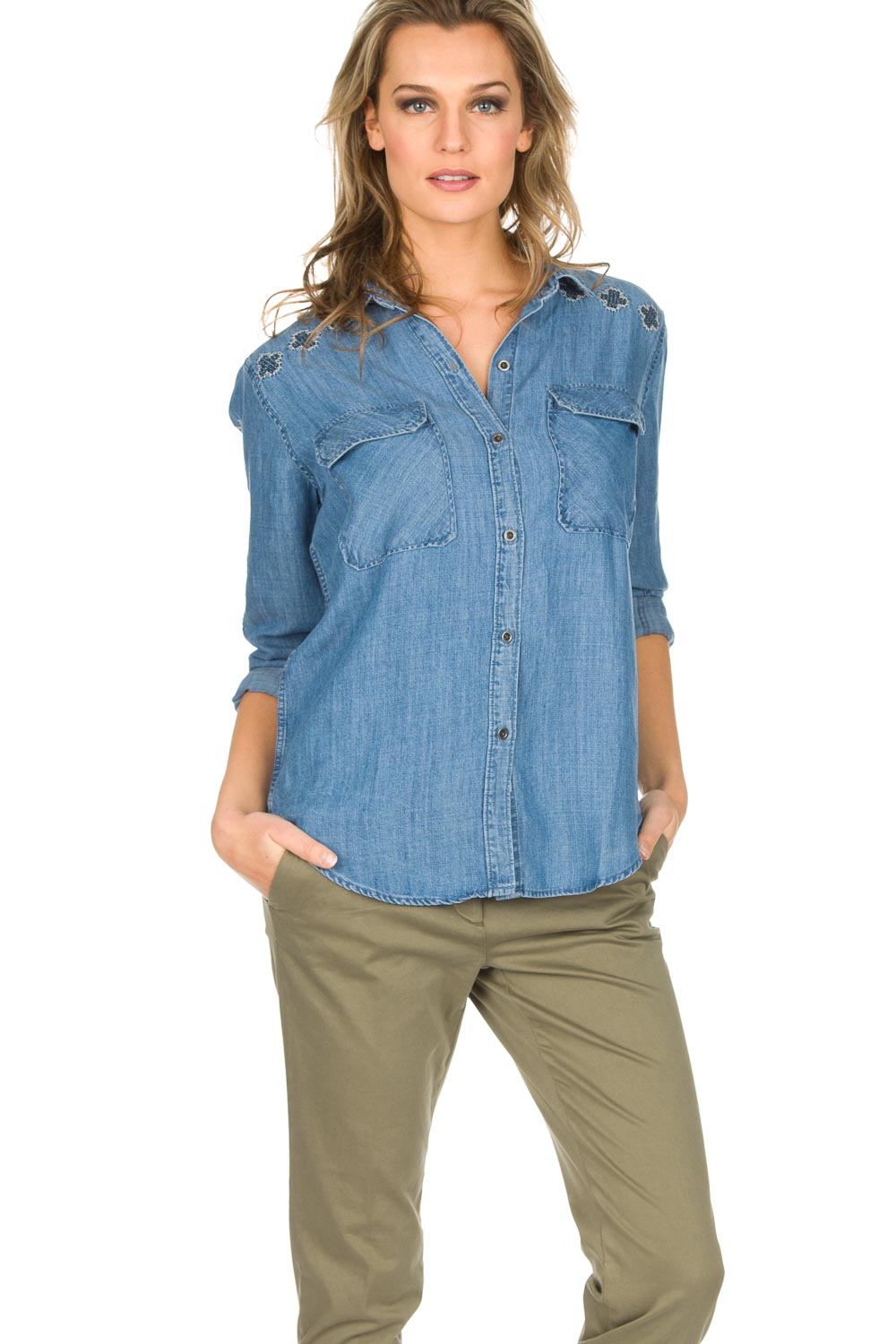 levi's leni denim tunic shirt