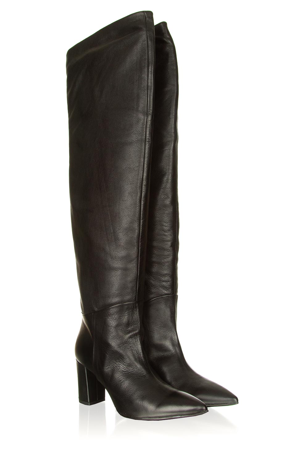 Leren overknee laarzen Ferola | zwart | Janet \u0026 Janet | Little Soho