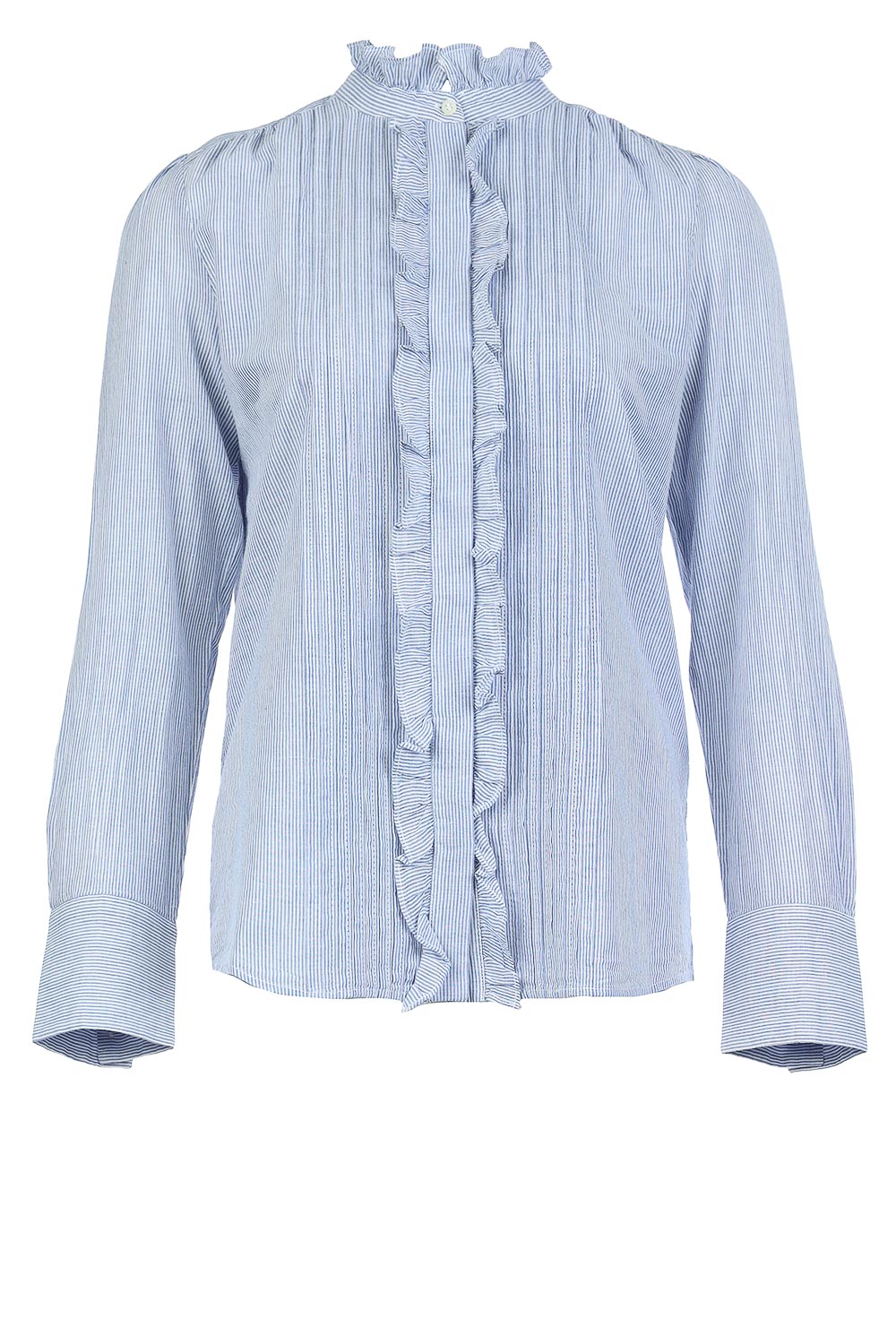 Blouse Een Asymmetrisch Geknoopt Gestreept