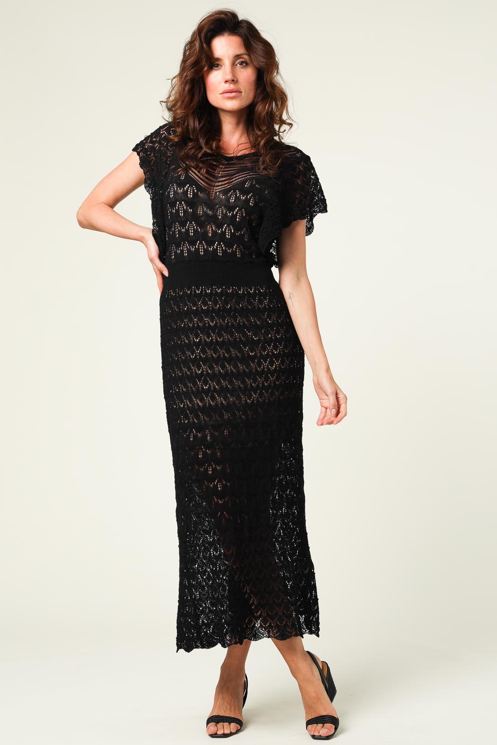 Dress with openwork details Strasina | black... | Liu Jo | Little Soho