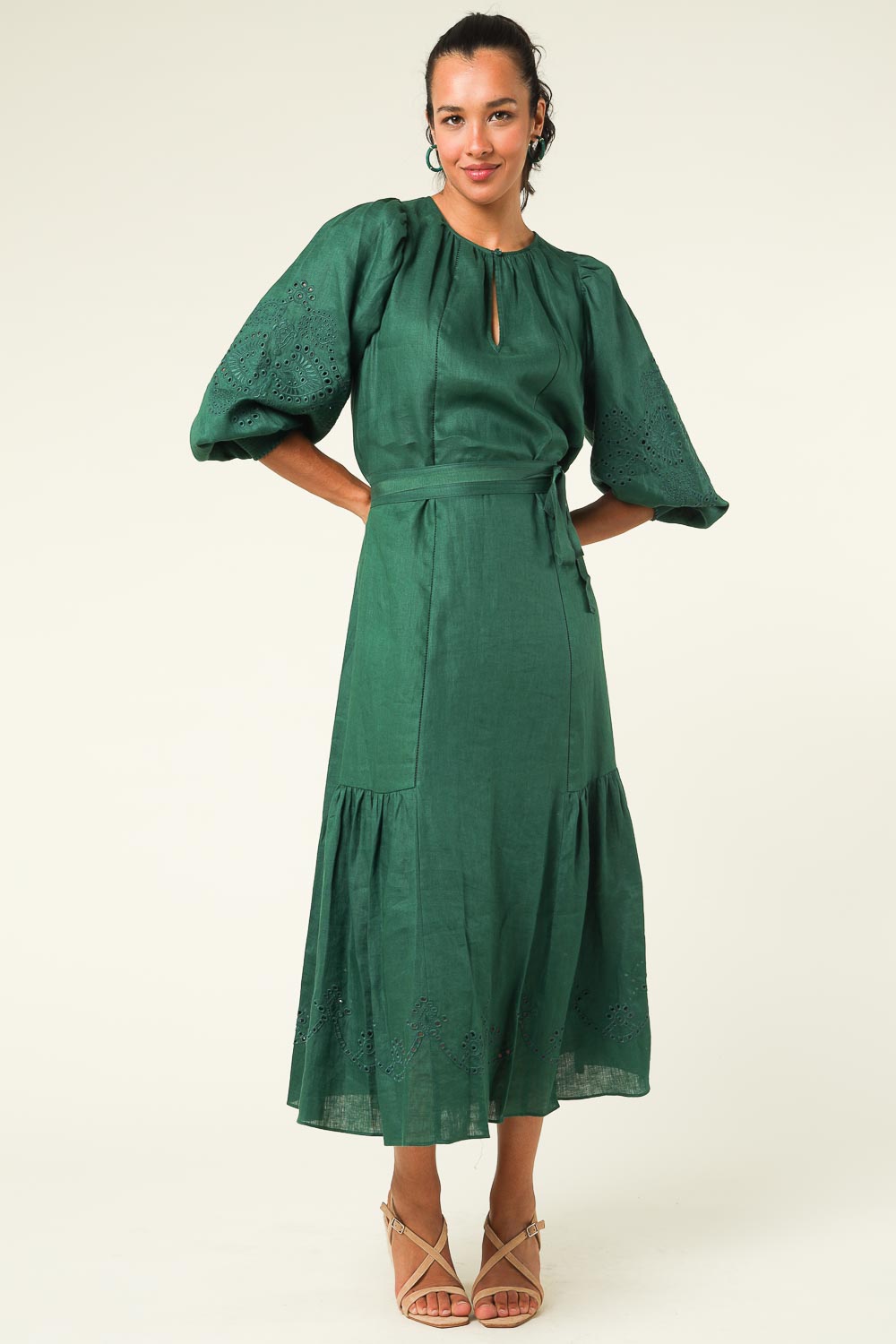 Linen maxi dress Arabelle | green... | Vanessa Bruno | Little Soho